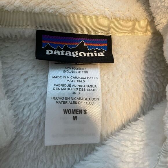 Patagonia Re-Tool Half-Snap Pullover Fleece Jacket Raw Linen White X-Dye M - Picture 5 of 9